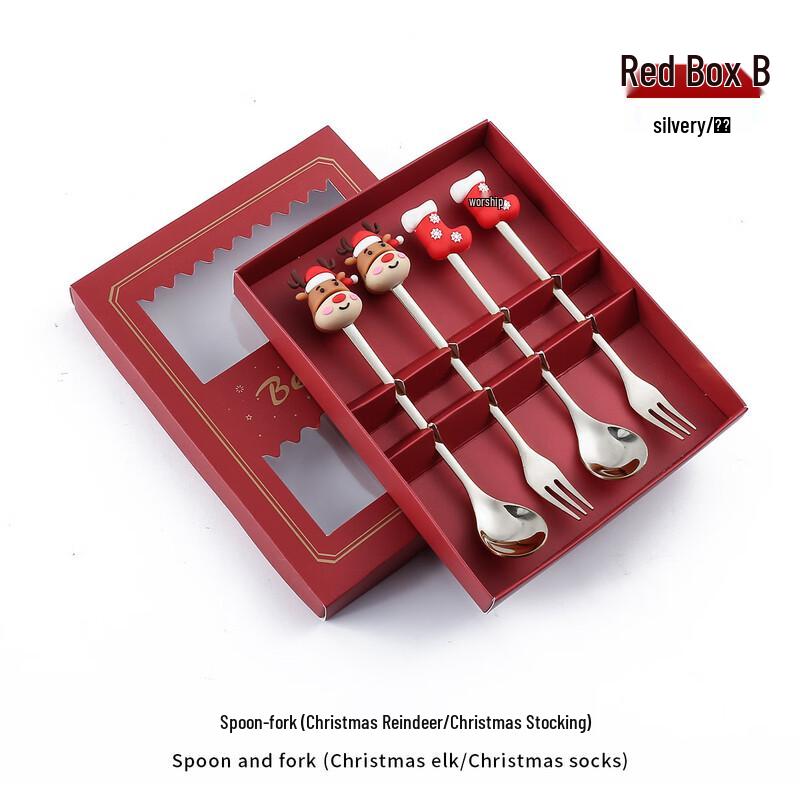Christmas Theme Spoon and Fork Set