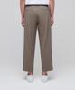 Musinsa Standard Lightweight Wide Drawstring Banded Crop Slacks [Dusty Beige]