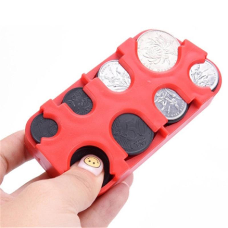 Mini Euro Coin Dispenser Car Storage Coin Wallet Savings Box for Euro Coin Bank Coin Holder Case Plastic Storage Boxes
