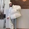 Giacca invernale da donna colletto alla coreana solido nero bianco piumino femminile piumino ampio oversize da donna corto