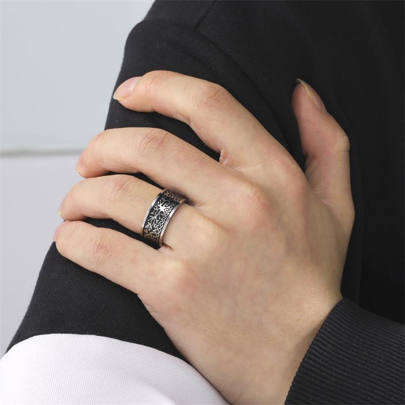Punk Stainless Steel Rings For Men Women Viking Life of Tree Couple Ring Gothic Jewelry Trendy Birthday Gifts
