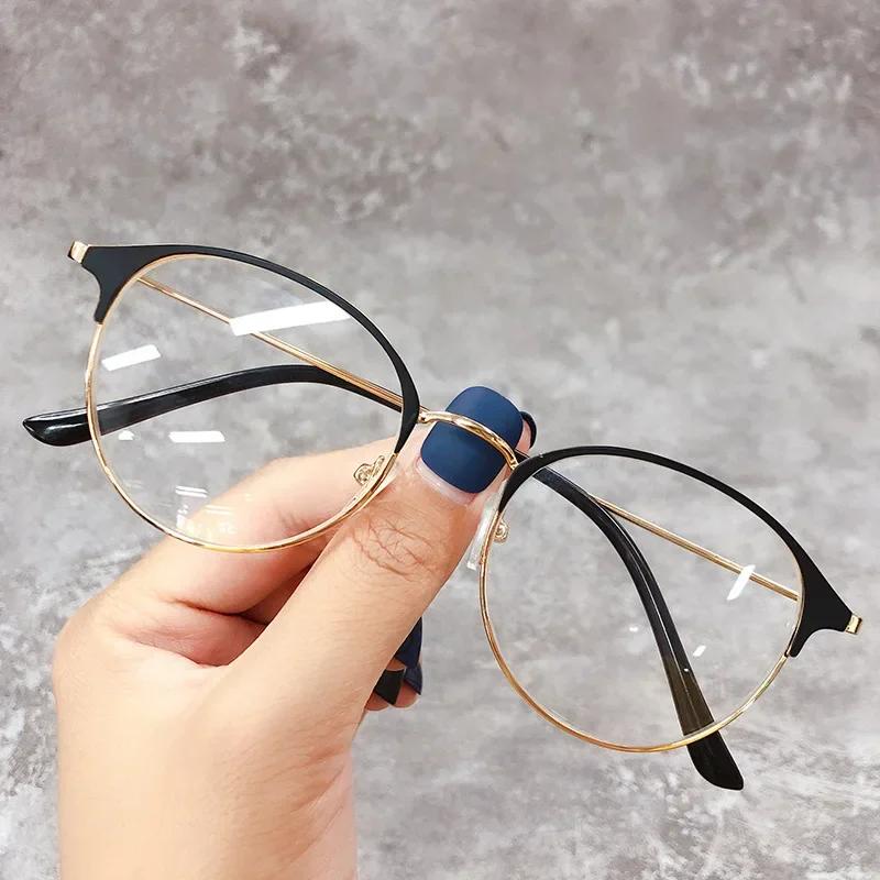 Blue Light Blocking Eye Protection Near Sight Glasses Round Frame Myopia Glasses Women Short-sighted Myopia Eyeglasses