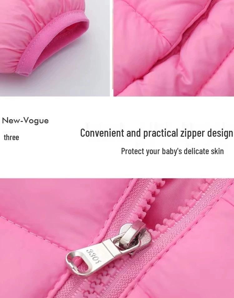 Unisex Children's Hooded Down Jacket - Lightweight, Warm Autumn & Winter Outerwear for Medium & Large Kids