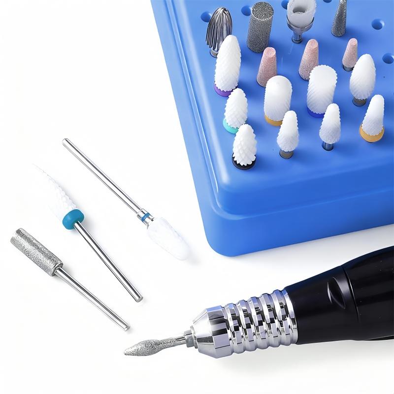 1Pcs Large-Capacity 100-Slot Portable Storage Case Designed for Storing and Organizing Nail Art Bits Includes Dust-Proof Base