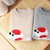 Unisex Sweter Dziecięcy z Czystej Wełny z Haftem Kreskówkowym Szczeniaka - Jesień/Zima Nowy Siedmiu-Igłowy Pogrubiony Warstwa Bazowa