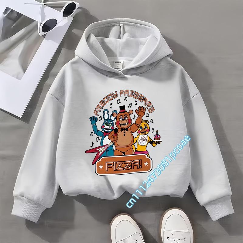 Five Nights At Freddy's Kids Boys' Sportswear Girls' Casual Top Cartoon Print Autumn/Winter Long-Sleeve Children's Hooded Shirt
