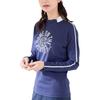 Jun Rope Eco Bear Smooth Long Sleeve Pullover with UV Quick Cooling and Navy & Women's Protection, Drying, Touch, Opaque, (40)