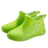 Fashion short tube girls rain shoes low top waterproof shoes kitchen low tube rubber shoes car wash water boots plus cotton wool rain boots