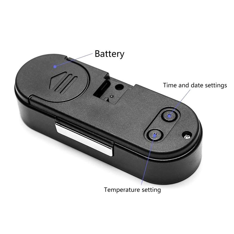 Car Auto LCD Display 2 In 1 Mini Car Digital Clock Thermometer for Time Monitor Portable Electronic LED Display Only Cel