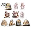 Christmas Theme Tabletop Ornaments Winter Ornaments, Double-sided Acrylic Snowman/Santa Claus/Reindeer/Cottage Table Seasonal Home Decorations