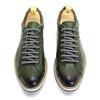 Men's European Style Casual Shoes Real Cow Leather Green Black Designer Luxury Croc Print Flat Street Footwear