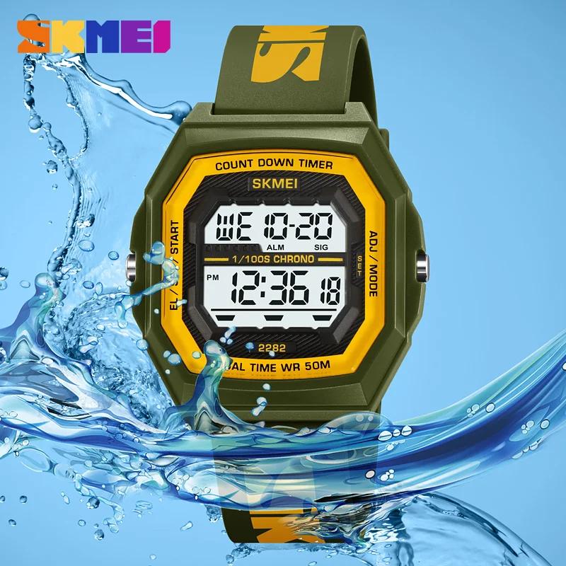 SKMEI 2282 Military Quartz Wristwatches Digital Sport Watch for Men Stopwatch Waterproof Electronic Mens Clock Reloj Hombre 1894