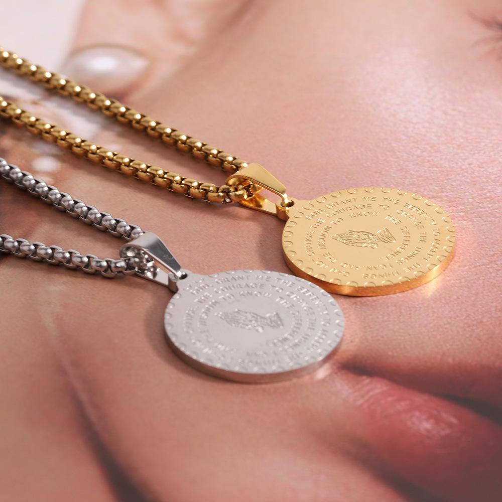 European Retro Hip Hop Titanium Pendant Necklace