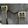 Combo Pack Of 3 Real Black Leather Motorcycle Saddle Bags 3 Side Pouch Panniers