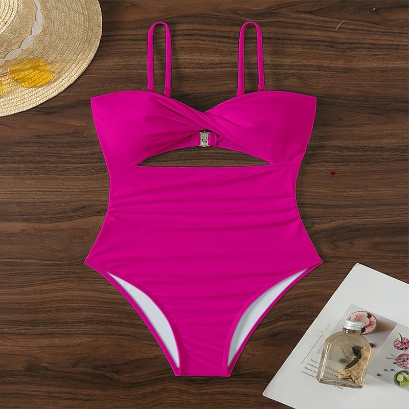 Multi Colored Camisole Lace Up One-piece Swimsuit Women s Belly Covering Triangle Bikini Hot S розы красного