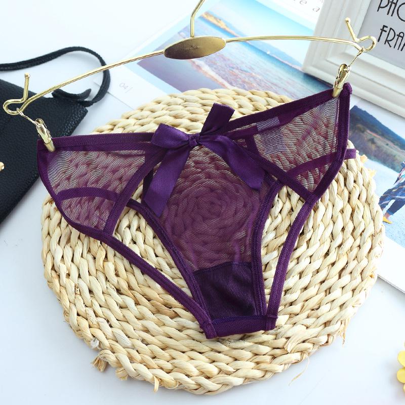 Women's Mesh Cutout Thong with Bow - Sexy and Revealing