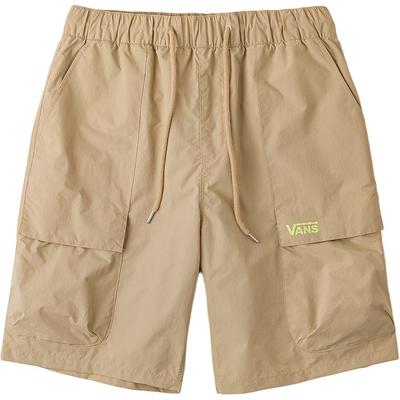Lace-Up Mid-Waist Letter Print Woven Cargo Shorts Men Shorts Brown VN000GSN4MG