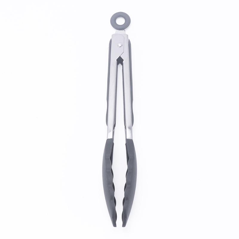 7", 9", 12" High-Temperature Silicone Non-Slip Bread & BBQ Grilling Tongs