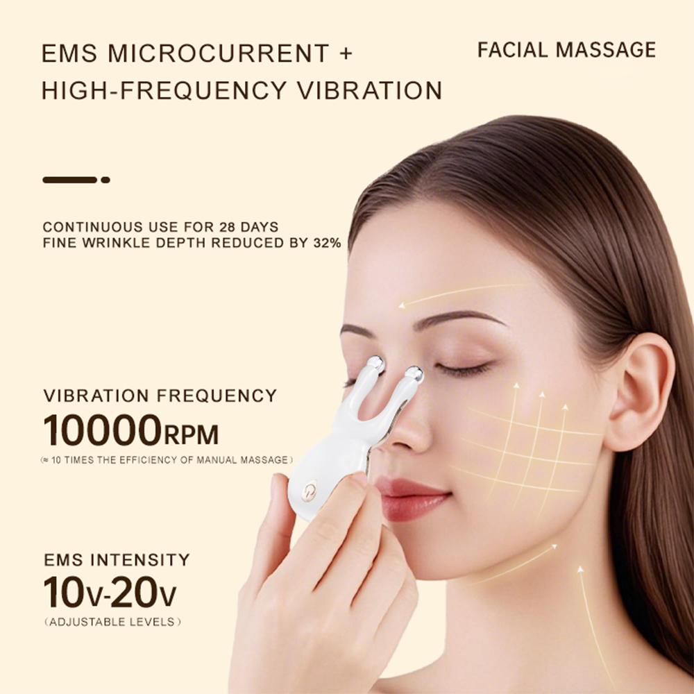 EMS Electric Nose Liftingaction Massage V Facial Lifting Massager LED Light Therapy Eye Relaxation Vibration Massager Nose Bridge Shape