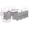 VidaXL 9-Piece Garden Dining Set with Cushions, Table and Chairs with Adjustable Backrest, Outdoor Patio Furniture 3212219