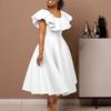 European and American Women's Fashion Independent Store Summer Fashion Elegant Ruffled Large Hem Party Dress Dress Dress