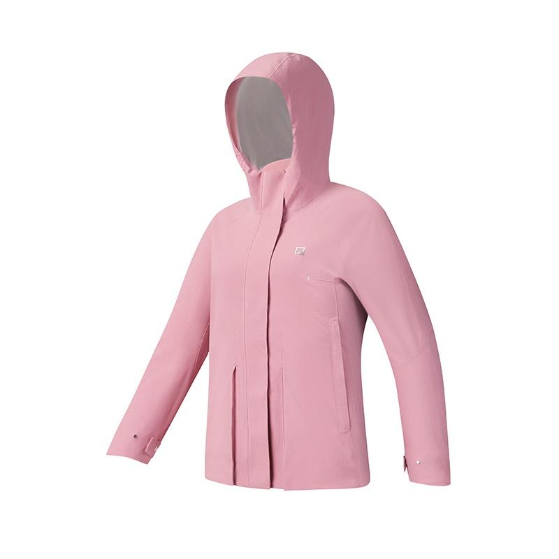 FILA Fitness 3-In-1 Detachable Simple Sports Casual Outdoor Two-Piece Set Warm Waterproof Windproof Jacket Women outerwear Purple Pink A61W541702FPK