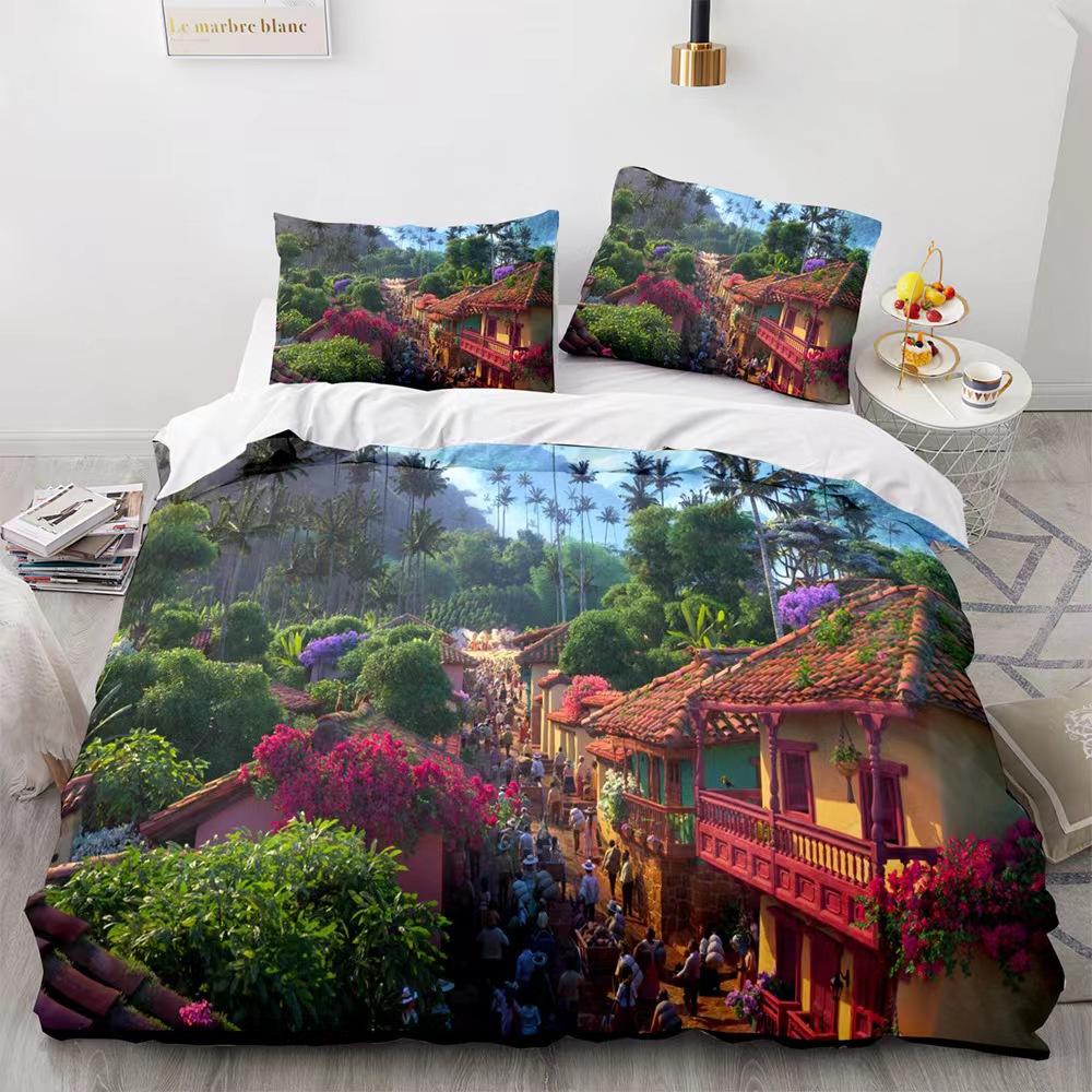 

Magic Full House Three-Piece 3D Digital Printing Quilt Cover Pillowcase 135 * 200