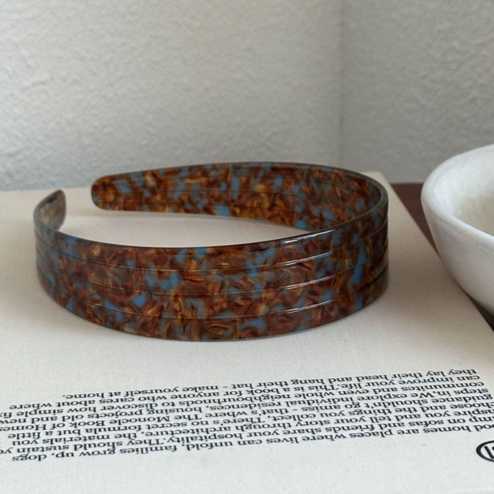 Plastic Wide Tortoise Shell Headband Acetate Leopard Hair Band for Women's Hair