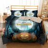 Halloween Bedding Set 3PCS Cute Cartoon Ghost Pattern Quilt Cover Duvet Cover for Kids Adults Autumn Decor