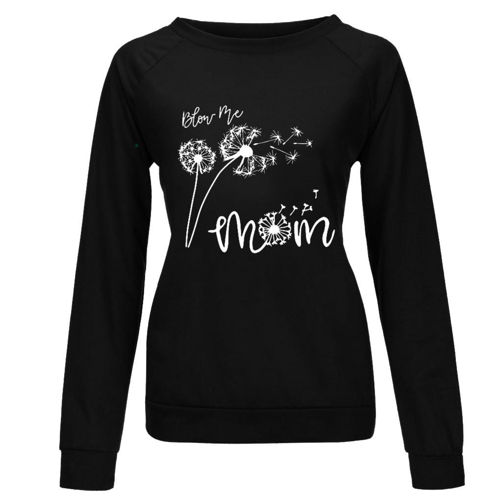 Women Casual Printing Long Sleeve Sweatshirt Pullover Shirts Top Blouse