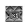 CHANEL 23B Black Label Diamond Pattern Lambskin Card Holder for Women  Black