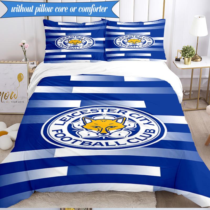 3PCS City Football Club Printed Soft Bedding Set,Including 1pc Duvet Cover And 2pcs Pillowcases Perfect for Bedroom, Dormitory, Fan Gift