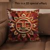 2D Aztec Sun God Print Throw Pillow Covers Pattern Cushion Cover Suitable For Sofa Bedroom Car Pillow Cover