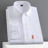 Men's Solid Color Oxford Cotton Yellow Button-Down Long Sleeve Shirt for Spring/Autumn Layering
