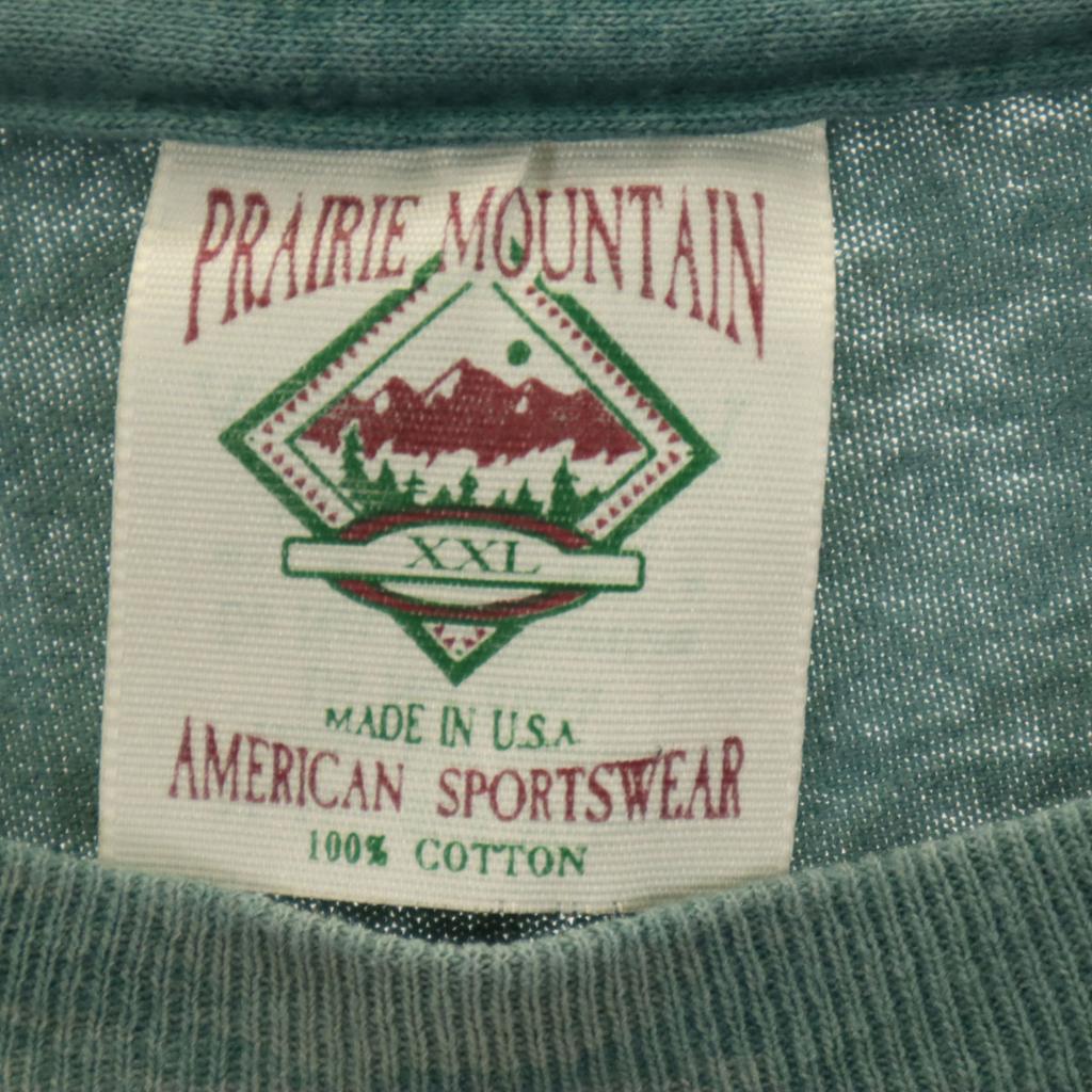 PRAIRIE MOUNTAIN 90s Made in USA Old Print Short sleeve T-shirt Men's Used
