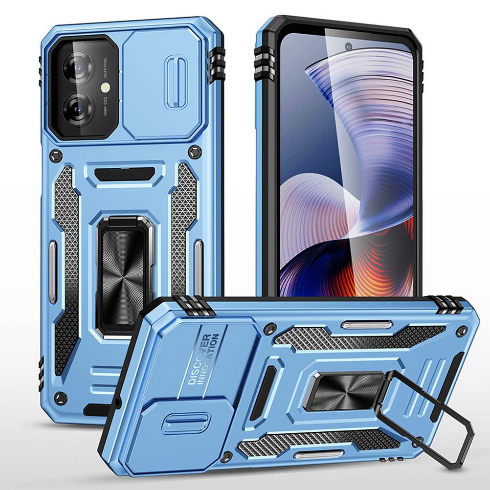 Slid Camera protect case for Moto G55 G84 G54 G24 Power G14 G04 G04S G53 G23 G13 E14 E13 G32 Armor Metal Ring Holder Stand Cover