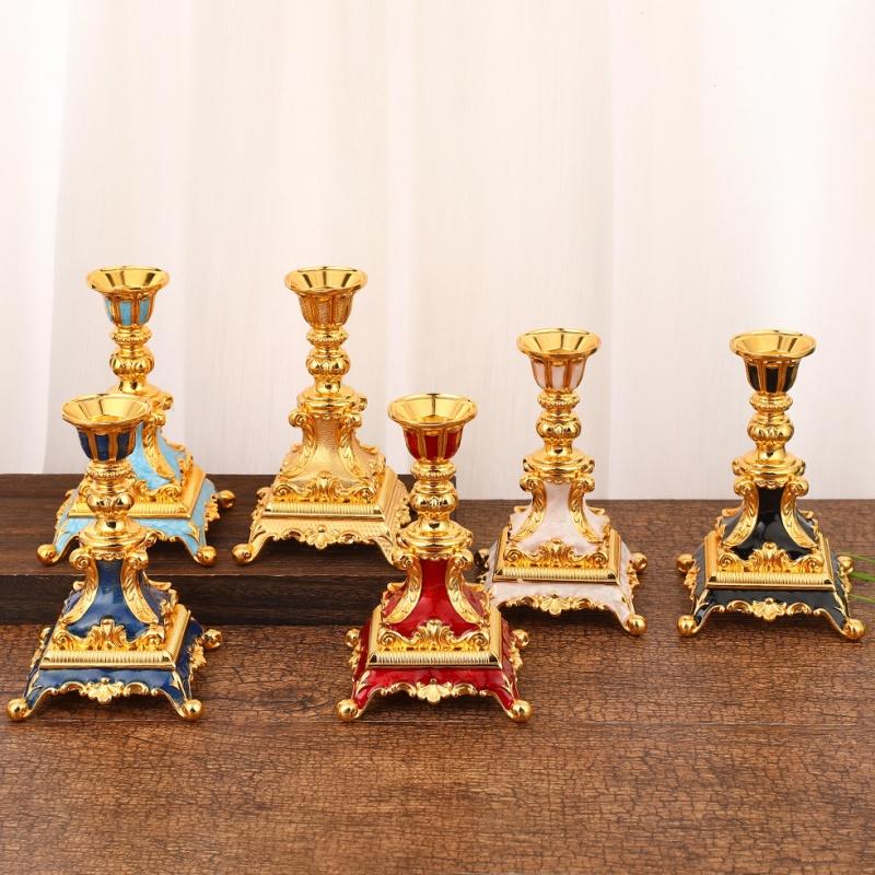 Vintage Metal Single Head Candle Candlestick Decor High-End Restaurant Hotel Decorations Vintage Photo Props Home Decor