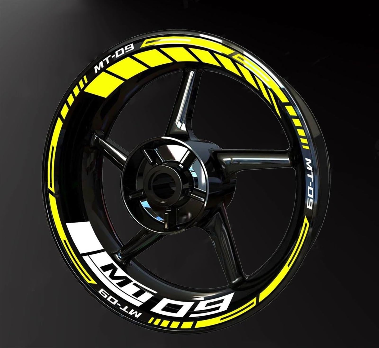 Мотоцикл 17  Колесо Наклейка Ступица Диск Декаль Погодостойкая Светоотражающая Полоса Лента Декорация Подходит Yamaha MT09 MT-09 2017-2022 (Размер: 13)
