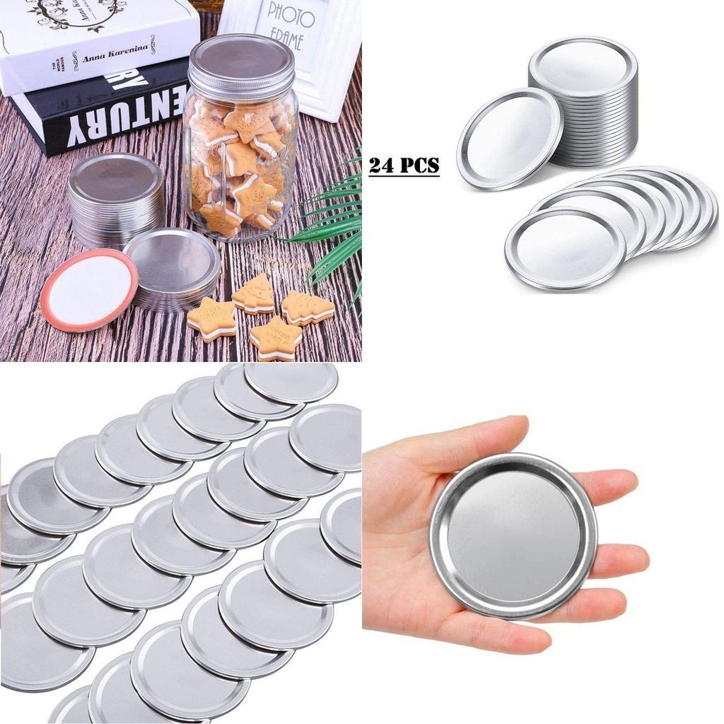 24 Pcs Regular Mouth Mason Jar Lids For Leak Proof Food Storage And Preservation