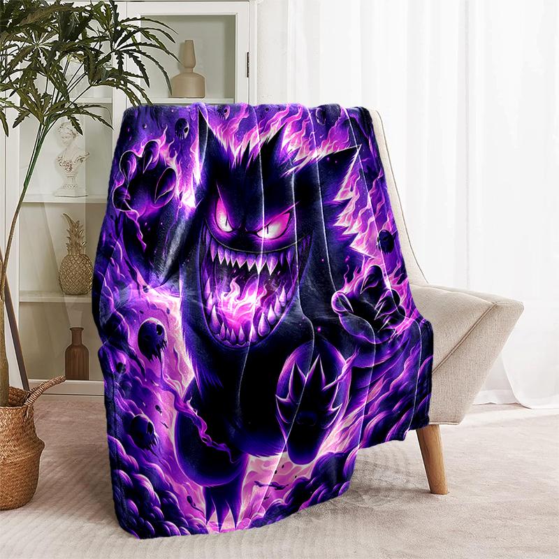 1pc Blanket Pokémon Characters Print Design, Lightweight Blanket for Sofa, Bed- Soft &Warm, Gift for All Seasons Like Christmas, Halloween
