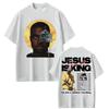 Rapper Kanye West Jesus Is King Doppelseitiges T-Shirt Sommer Unisex und Damen Baumwollkleidung Hip Hop Mode Kurzarm Top