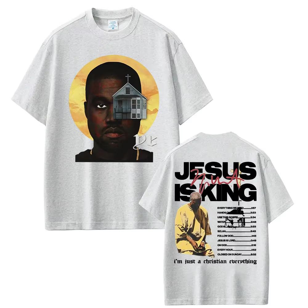 

Репер Каньє Вест Jesus Is King Двостороння Футболка Літня Унісекс та Жіноча Бавовняний Одяг Хіп-Хоп Мода Короткий Рукав S