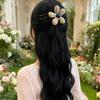 Korean Style Plaid Floral Duckbill Hair Clip – Large Size High-End Half-Up Hair Accessory