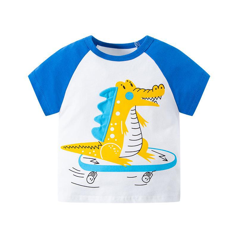 Korejská dětská kreslená letní trička – topy s krátkým rukávem pro chlapce