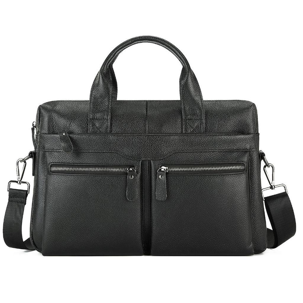 2026 Men Top Grain Leather Handbag, Business Laptop Briefcase, Genuine Leather Men Business Hand Carry Bag