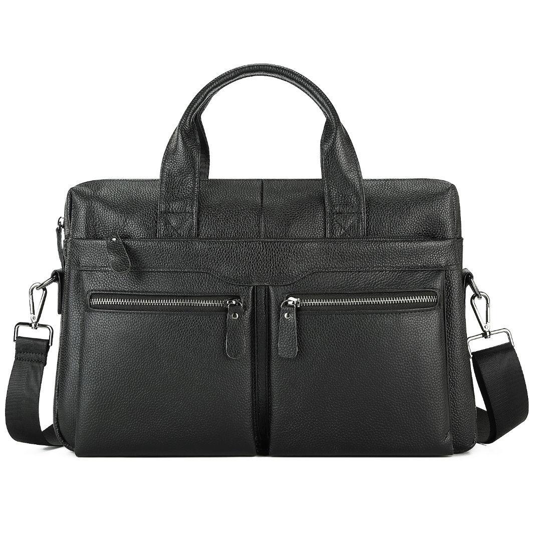 2026 Men Top Grain Leather Handbag, Business Laptop Briefcase, Genuine Leather Men Business Hand Carry Bag
