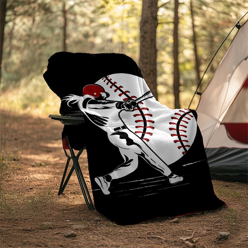 Baseball Theme Printed Blanket - Perfect for Couch, Bed, Travel & Outdoor Use | Machine Washable, Cozy & Durable.