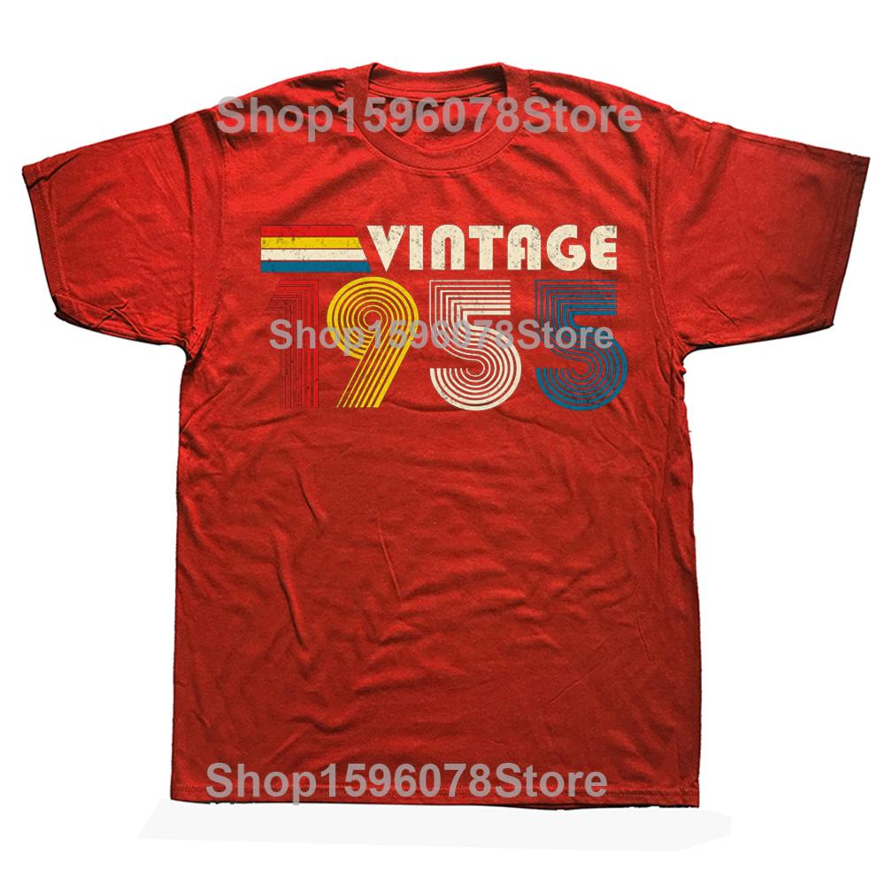 Funny Vintage 1955 70th T Shirts Cotton Short Sleeve Birthday Gifts Mens Clothing Fashion Casual Loose Oversized T Shirt