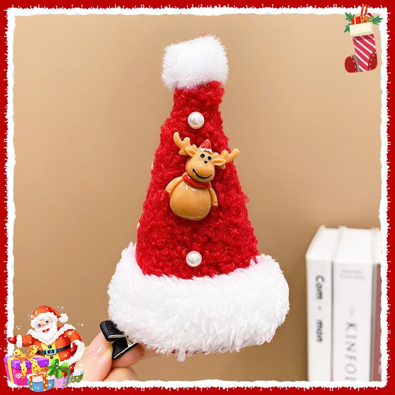 2025 Christmas Reindeer Antler Scrunchies & Bow Hair Clips - Cute Party Accessories for Kids