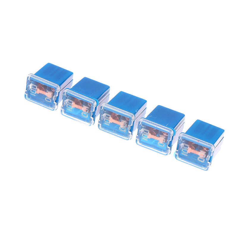 5pcs Mini Square Fuse 20A 30A 40A 50A 60A 70A 80A 90A Set Automotive Car Fuse With Plastic Box Assortment Auto Fuse